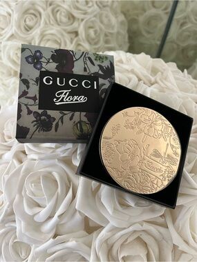 Gucci Rose Gold Floral Compact Mirror